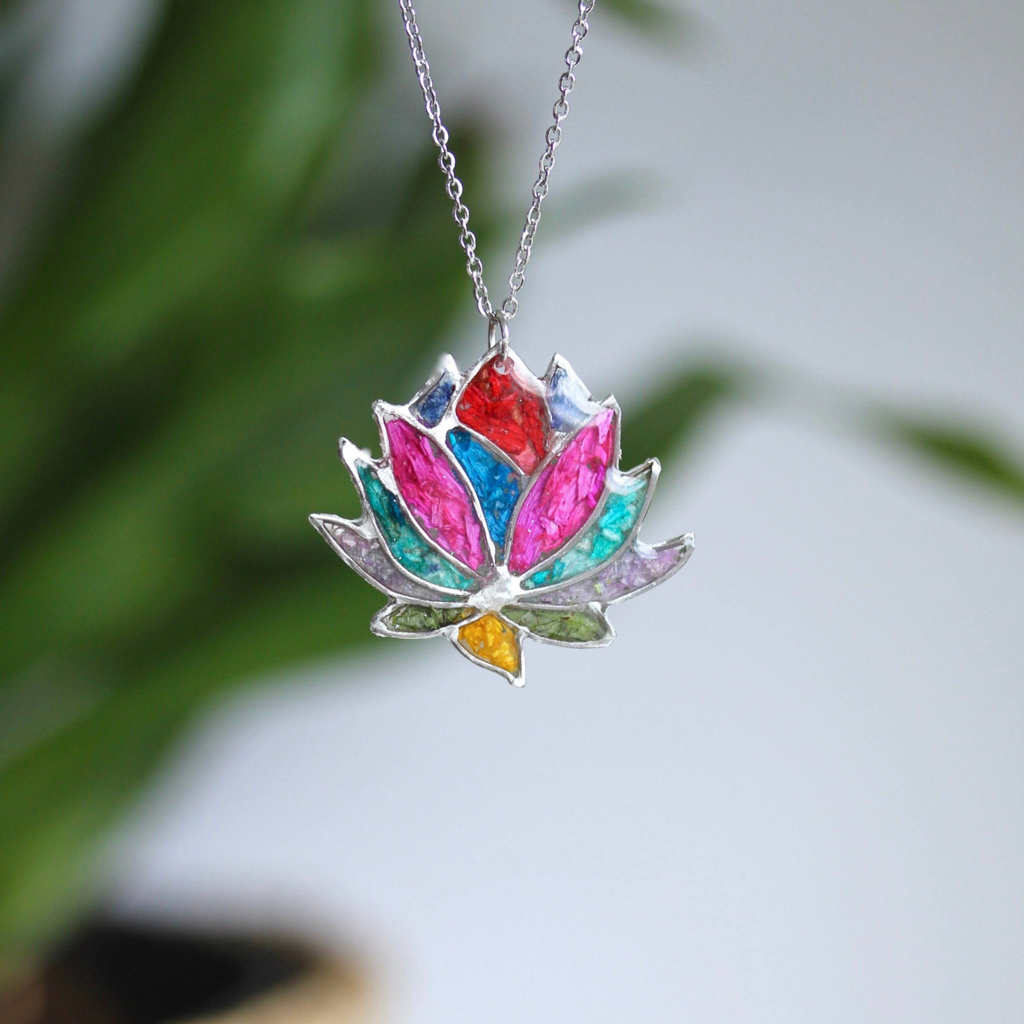 Lotus flower pendant necklace discount