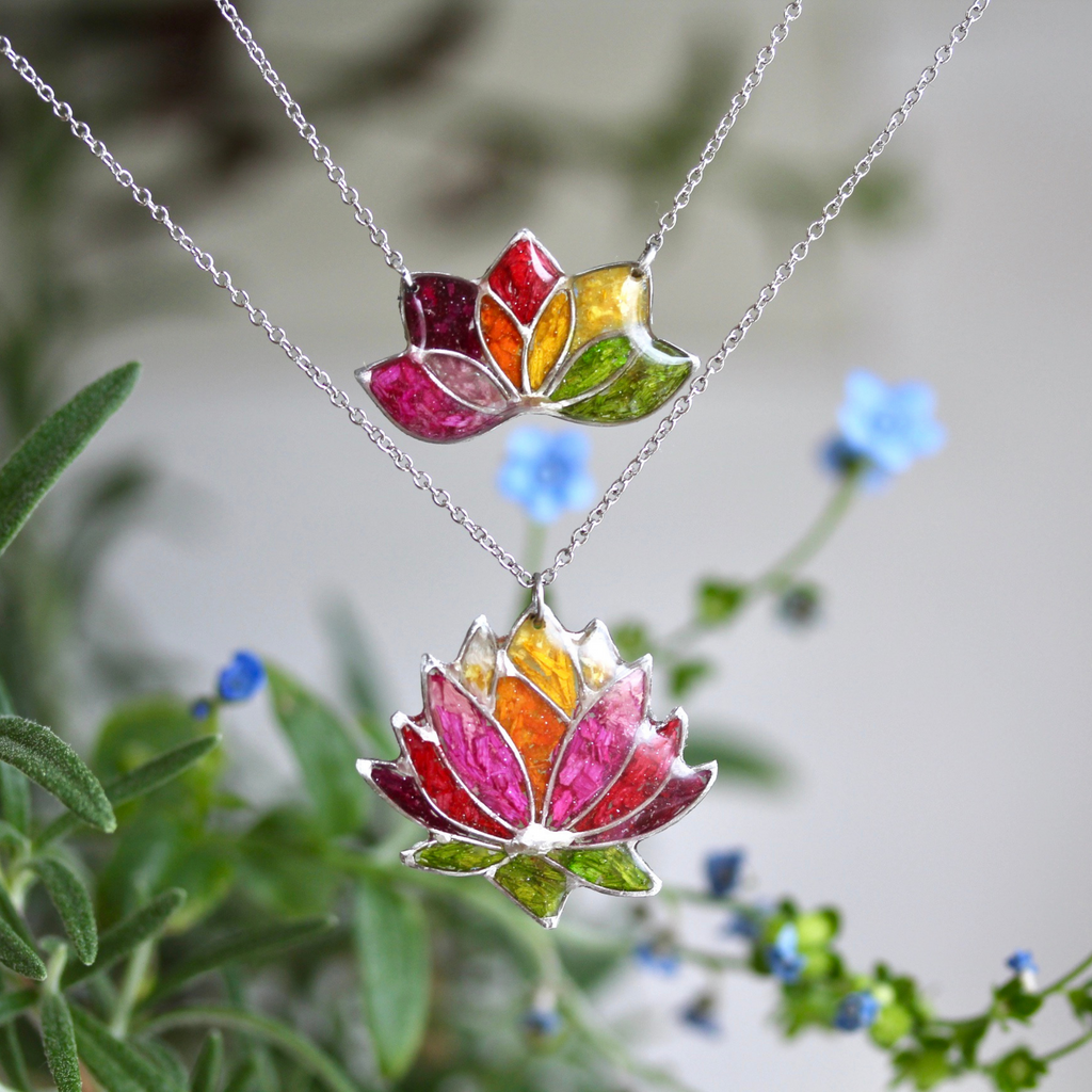 Framed Lotus Flower Necklace