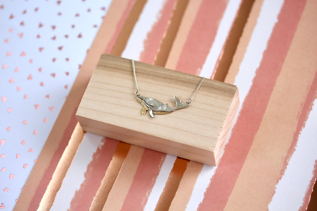 Hammered Humpback Whale Necklace