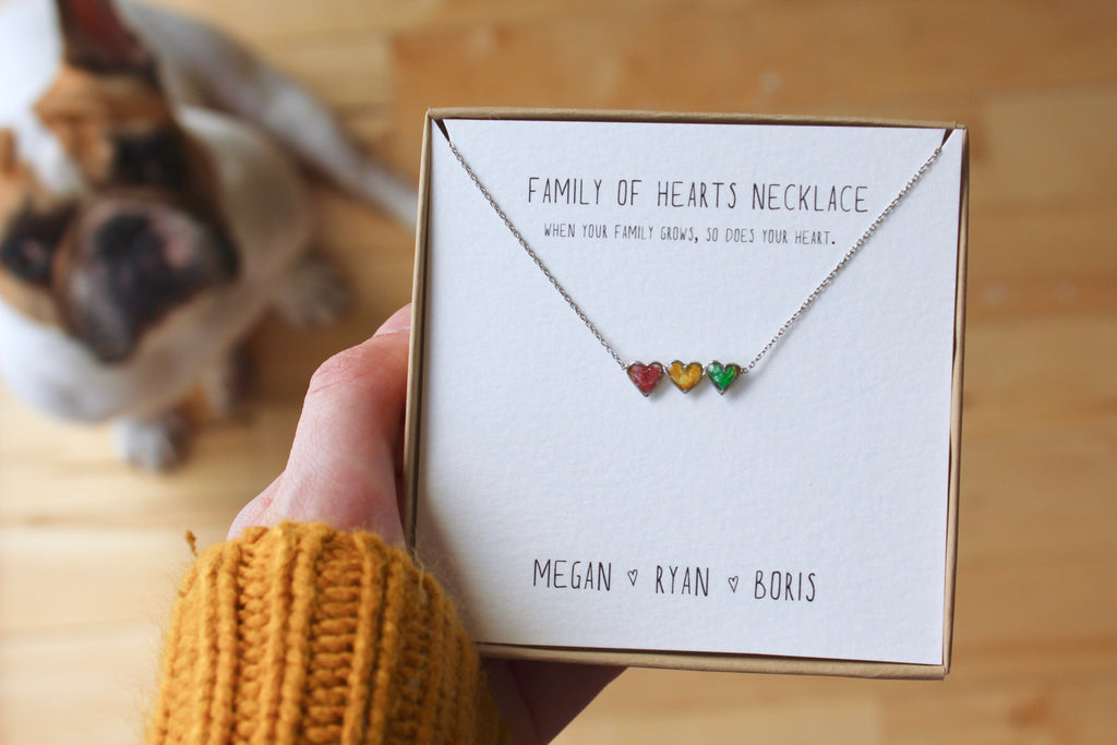 Family of Hearts Necklace (Birthstone)