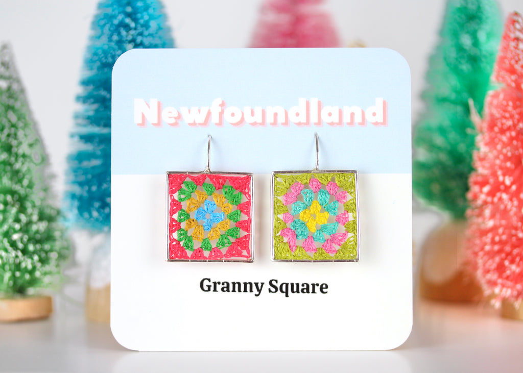 Granny Square Drop Earrings