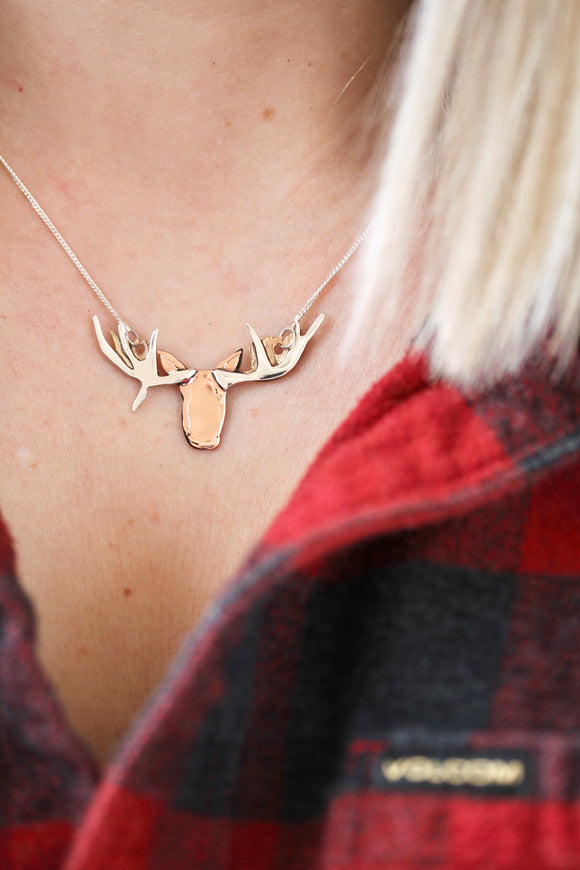 Hammered Moose Necklace