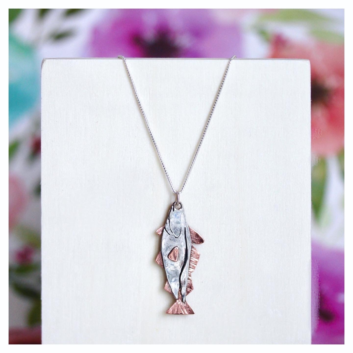 Hammered Cod Fish Necklace - Petal Jewellery Shop